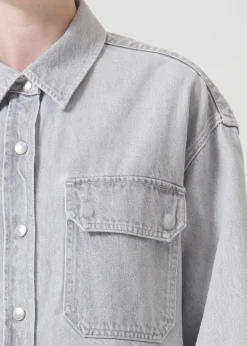 AGOLDE Gwen Slice Shirt In Rain Cheap