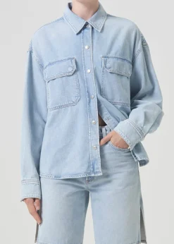 AGOLDE Gwen Slice Shirt In Tension Fashion