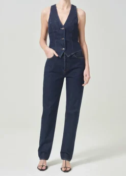 AGOLDE Heller Vest In Polished Hot