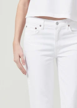 AGOLDE Kye Mid Rise Straight Crop (Stretch) In Sour Cream Cheap