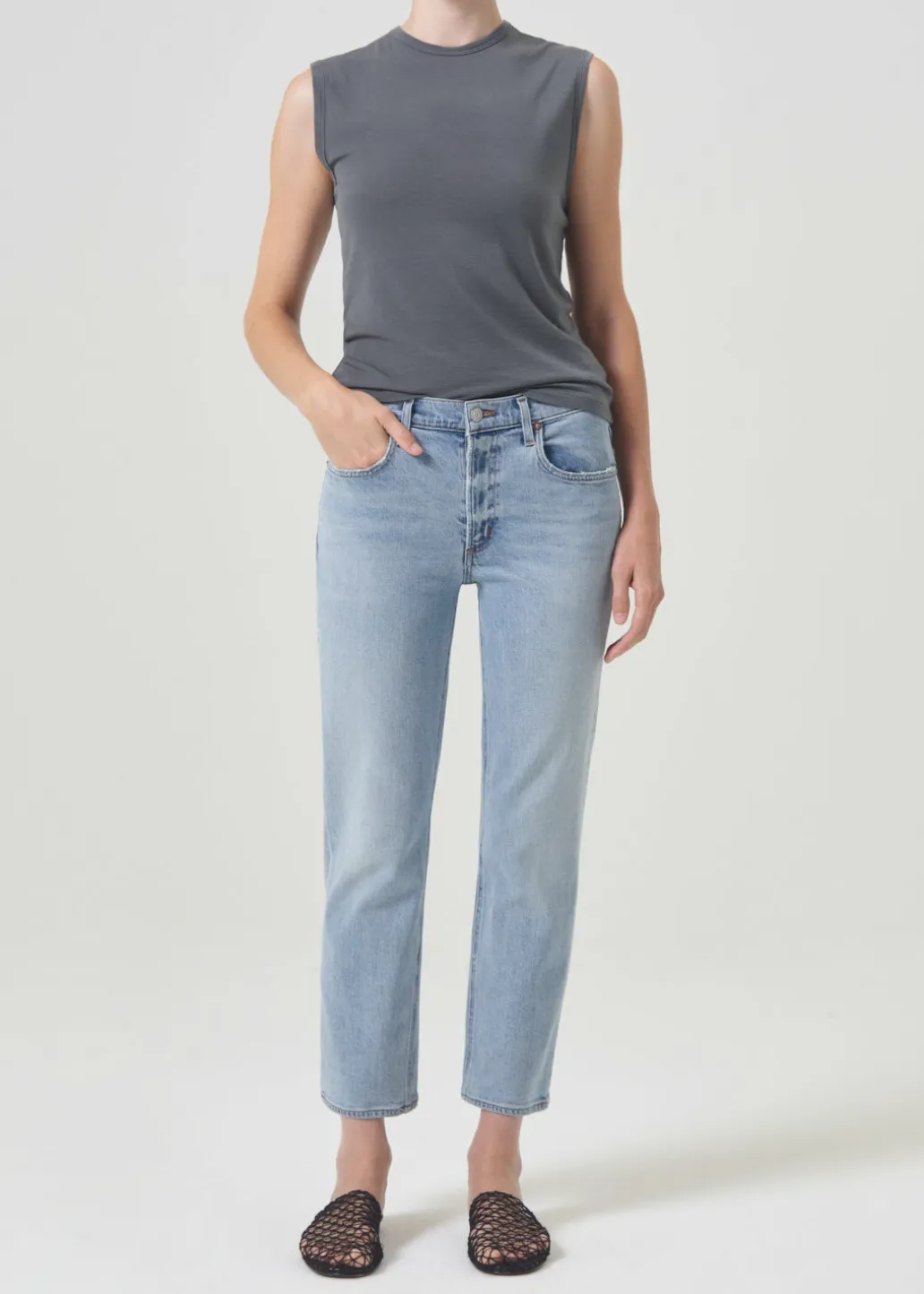 AGOLDE Kye Mid Rise Straight Crop (Stretch) In Diversion Store