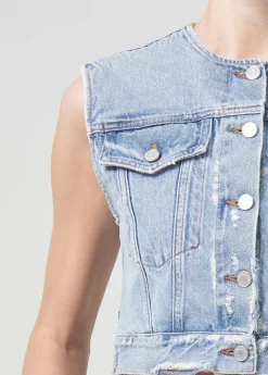 AGOLDE Leo Vest In Fray New