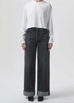 AGOLDE Mason Crop Tee In White Hot