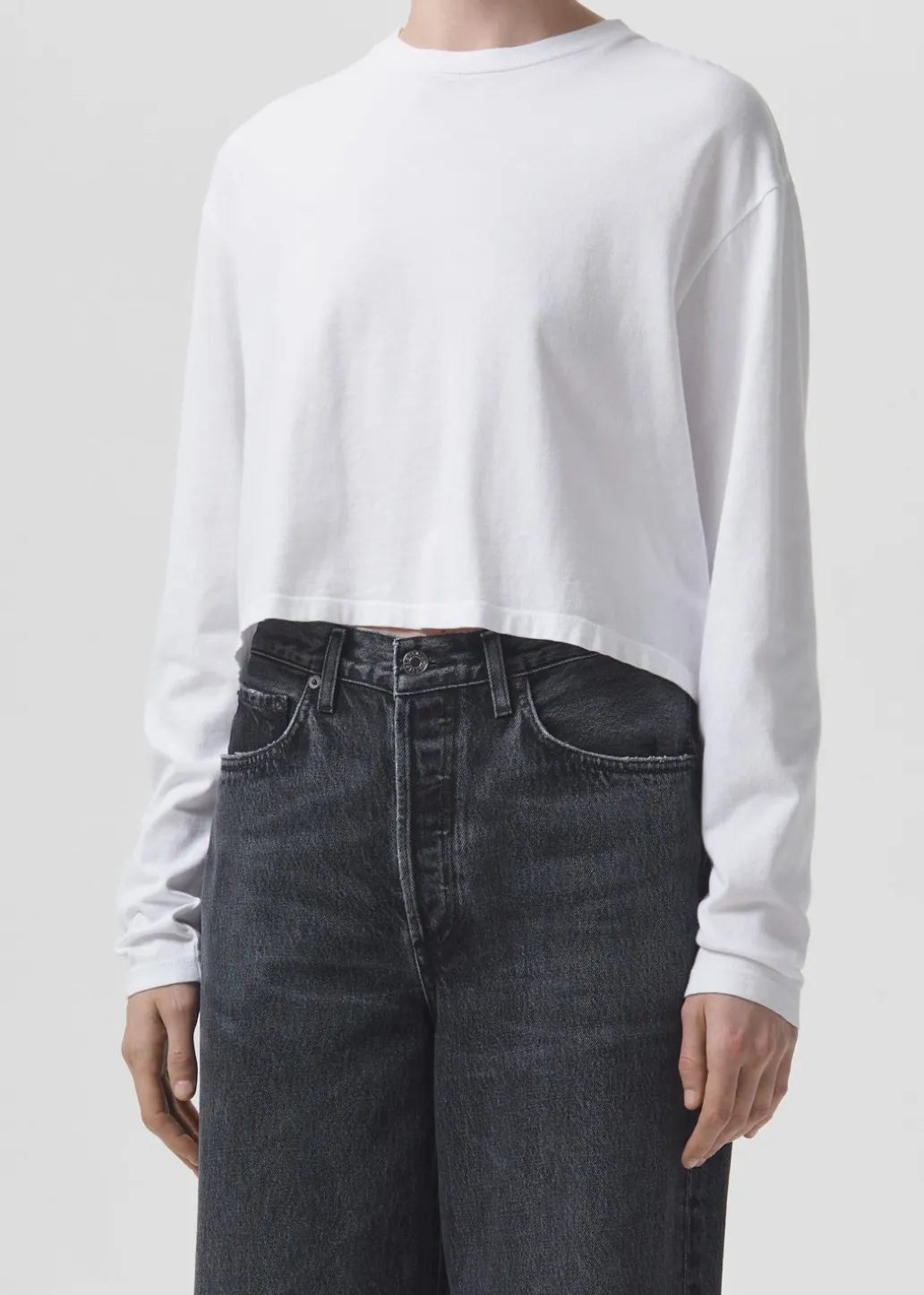 AGOLDE Mason Crop Tee In White Hot