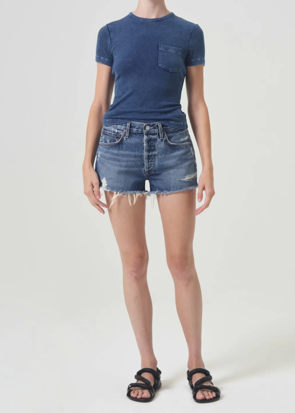 AGOLDE Parker Vintage Cut Off Short In Dark Swapmeet Sale