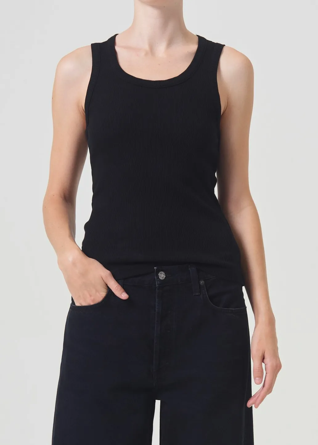 AGOLDE Poppy Tank In Black Cheap
