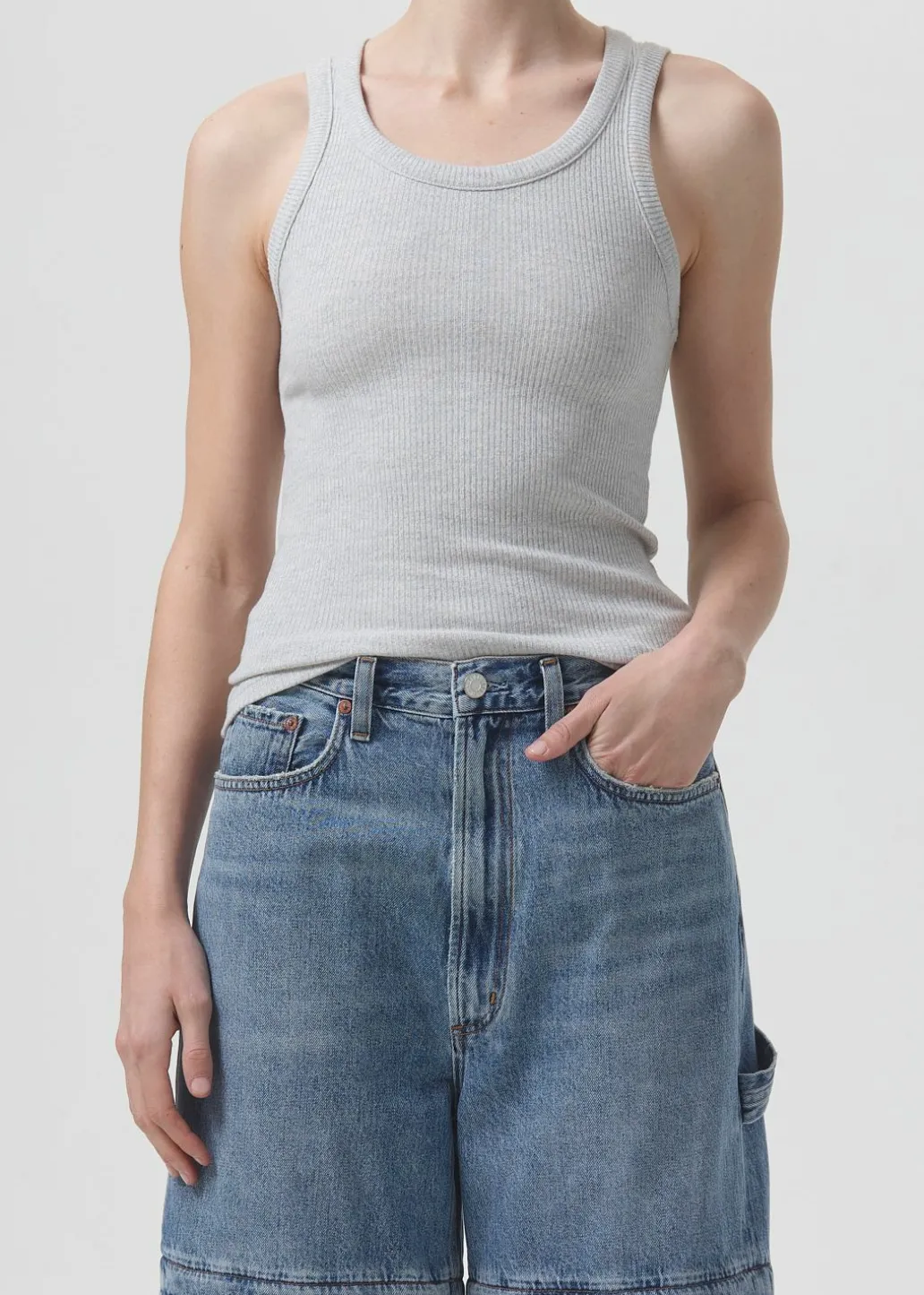 AGOLDE Poppy Tank In Grey Heather Shop