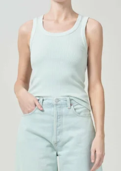 AGOLDE Poppy Tank In Mint Clearance