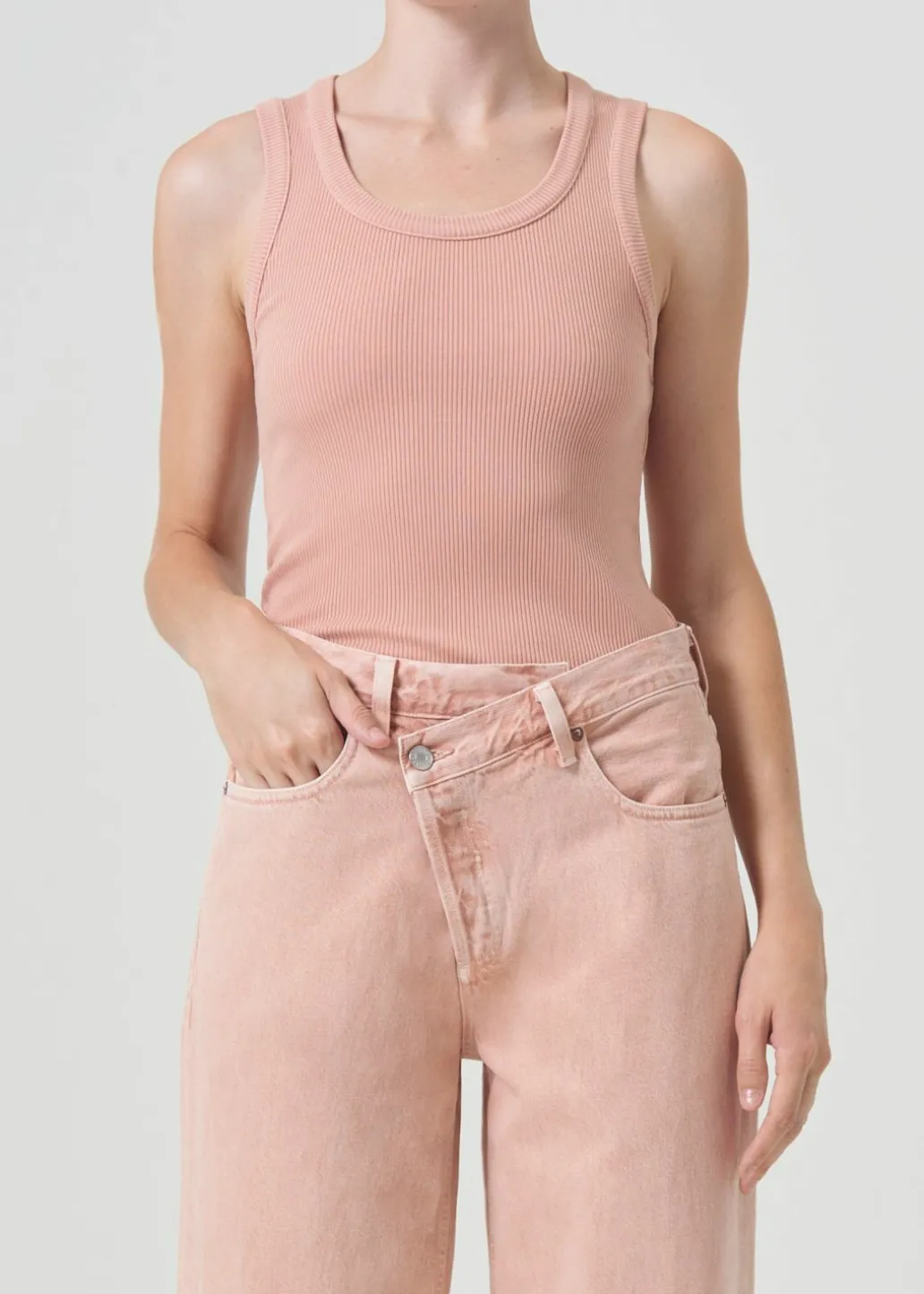 AGOLDE Poppy Tank In Pink Salt Flash Sale