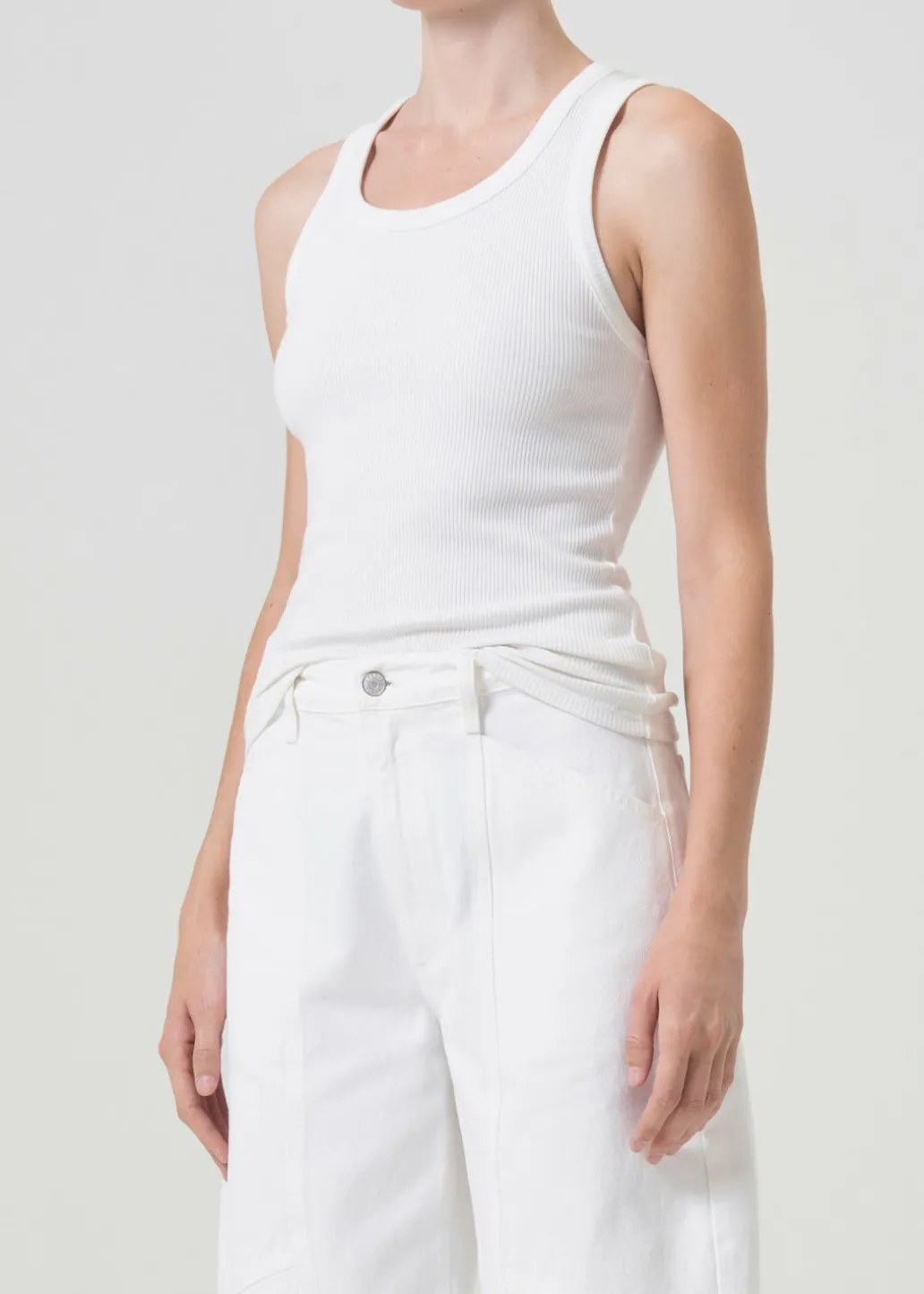 AGOLDE Poppy Tank In White Store