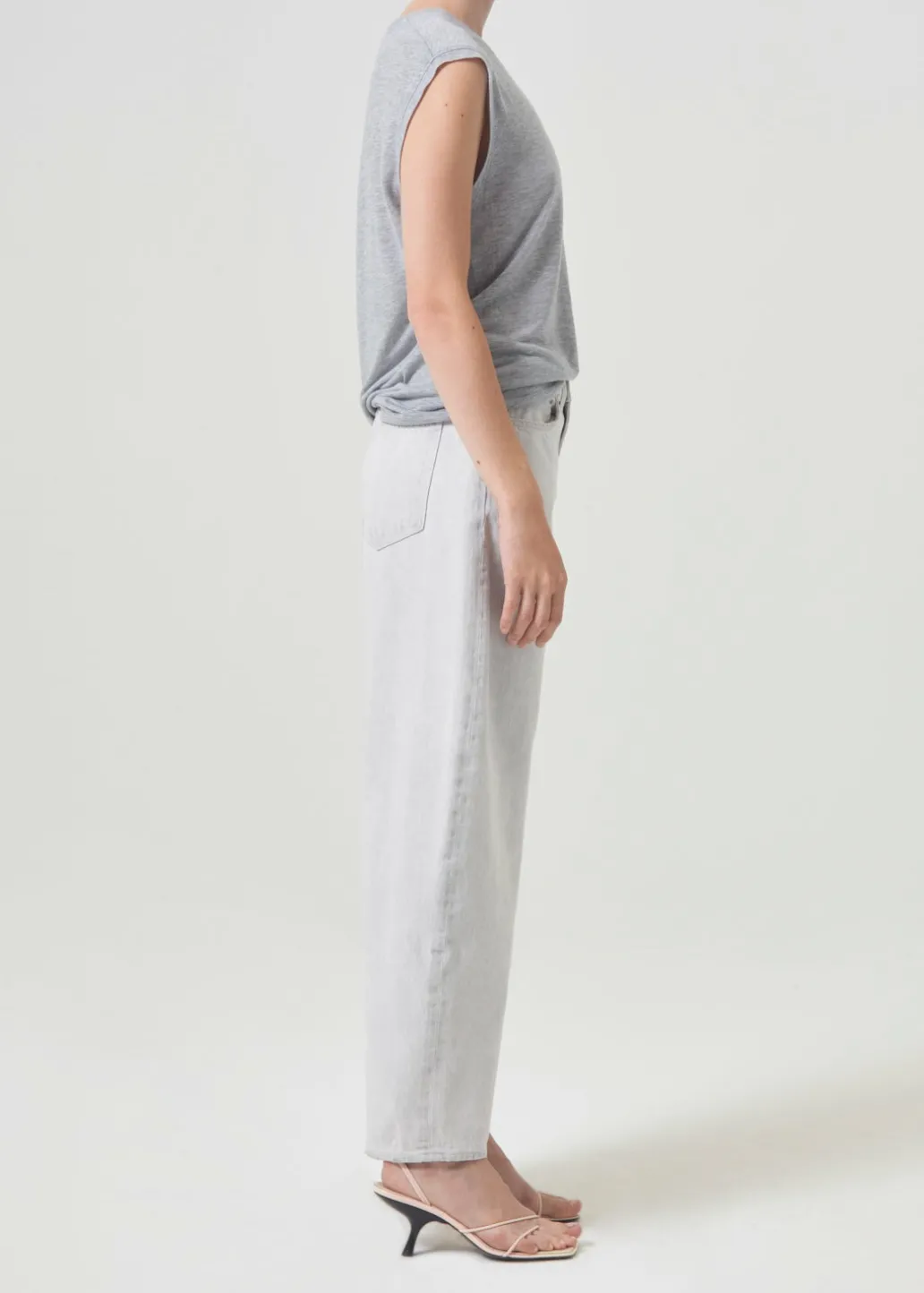 AGOLDE Raya Muscle Tee In Grey Heather New