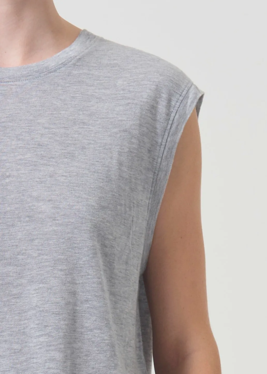AGOLDE Raya Muscle Tee In Grey Heather New