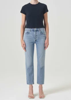 AGOLDE Riley High Rise Straight Crop (Stretch) In Hassle Store