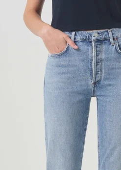 AGOLDE Riley High Rise Straight Crop (Stretch) In Hassle Store
