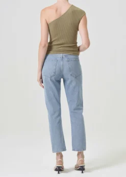 AGOLDE Riley High Rise Straight Crop In Dimension Hot