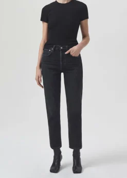 AGOLDE Riley High Rise Straight Crop (Stretch) In Panoramic New