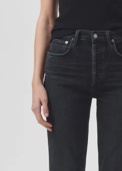 AGOLDE Riley High Rise Straight Crop (Stretch) In Panoramic New