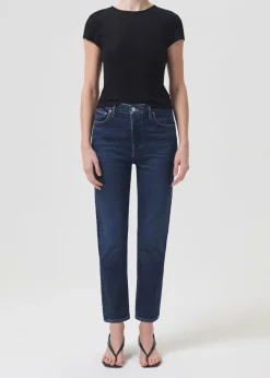 AGOLDE Riley High Rise Straight Crop (Stretch) In Divided Store