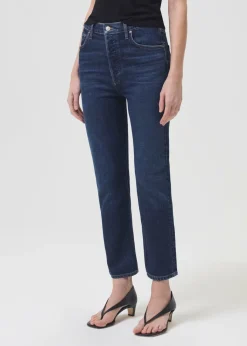 AGOLDE Riley High Rise Straight Crop (Stretch) In Divided Store