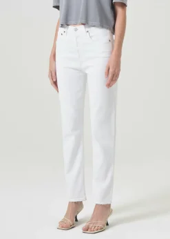 AGOLDE Riley Long High Rise Straight (Stretch) In Sour Cream New