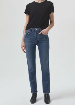 AGOLDE Riley Long High Rise Straight (Stretch) In Pose Discount