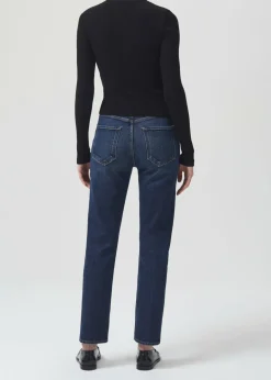 AGOLDE Riley Long High Rise Straight (Stretch) In Divided Flash Sale