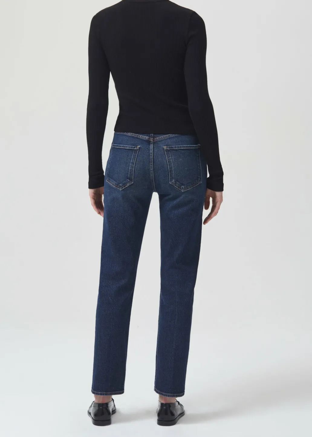 AGOLDE Riley Long High Rise Straight (Stretch) In Divided Flash Sale