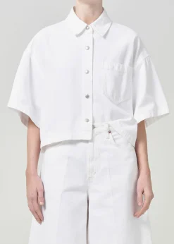 AGOLDE Rona Box Shirt In Milkshake Shop