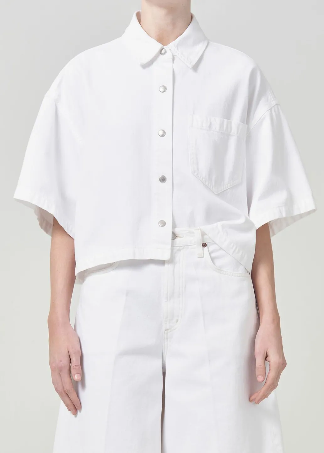 AGOLDE Rona Box Shirt In Milkshake Shop