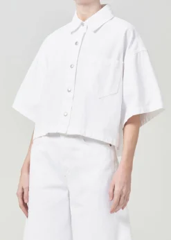 AGOLDE Rona Box Shirt In Milkshake Shop