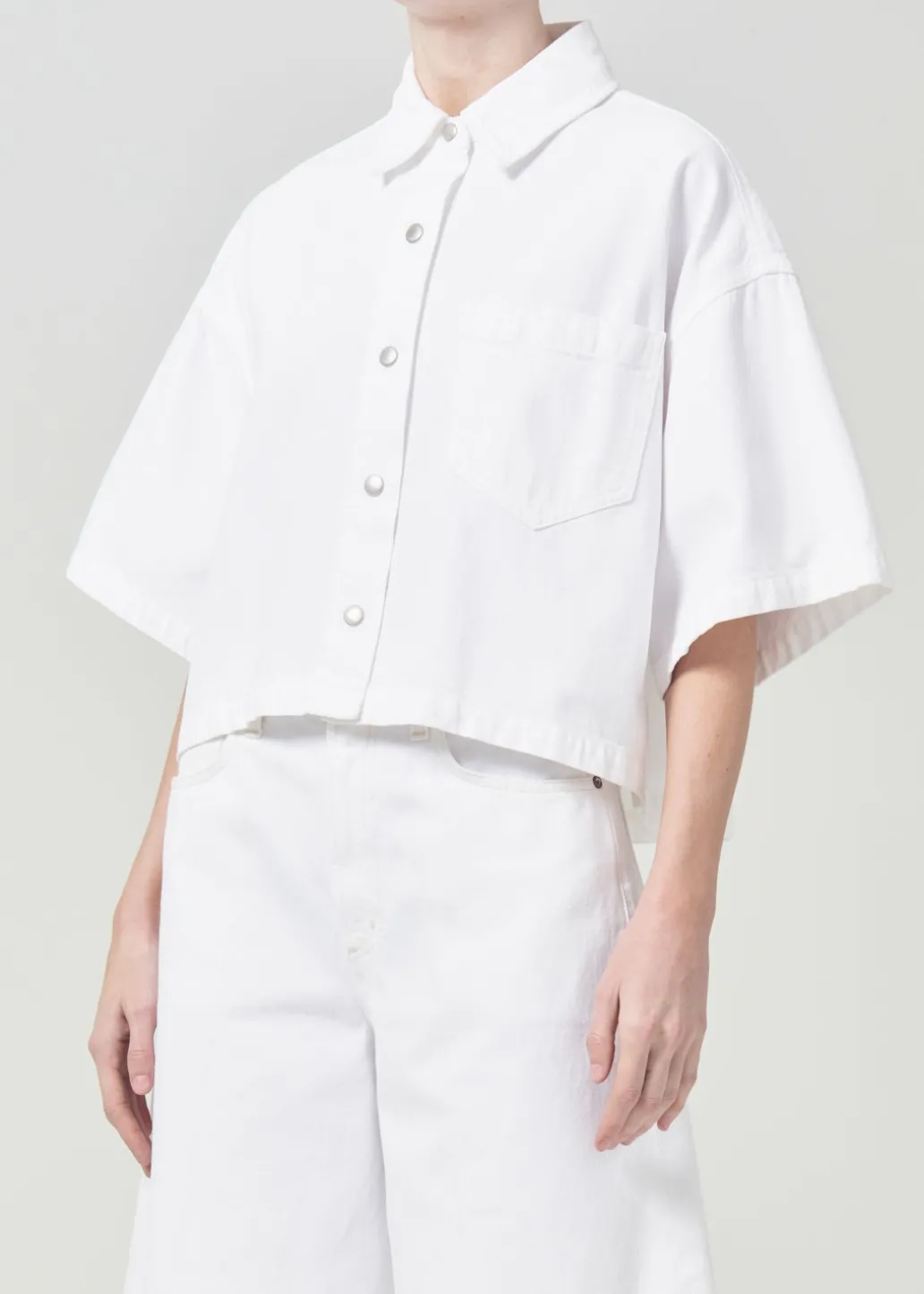 AGOLDE Rona Box Shirt In Milkshake Shop