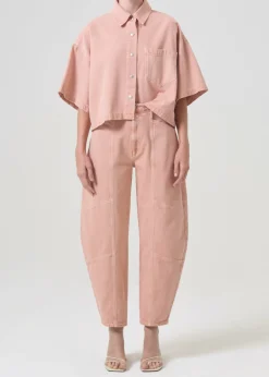 AGOLDE Rona Box Shirt In Pink Salt Best Sale