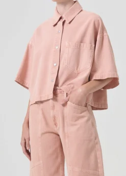 AGOLDE Rona Box Shirt In Pink Salt Best Sale
