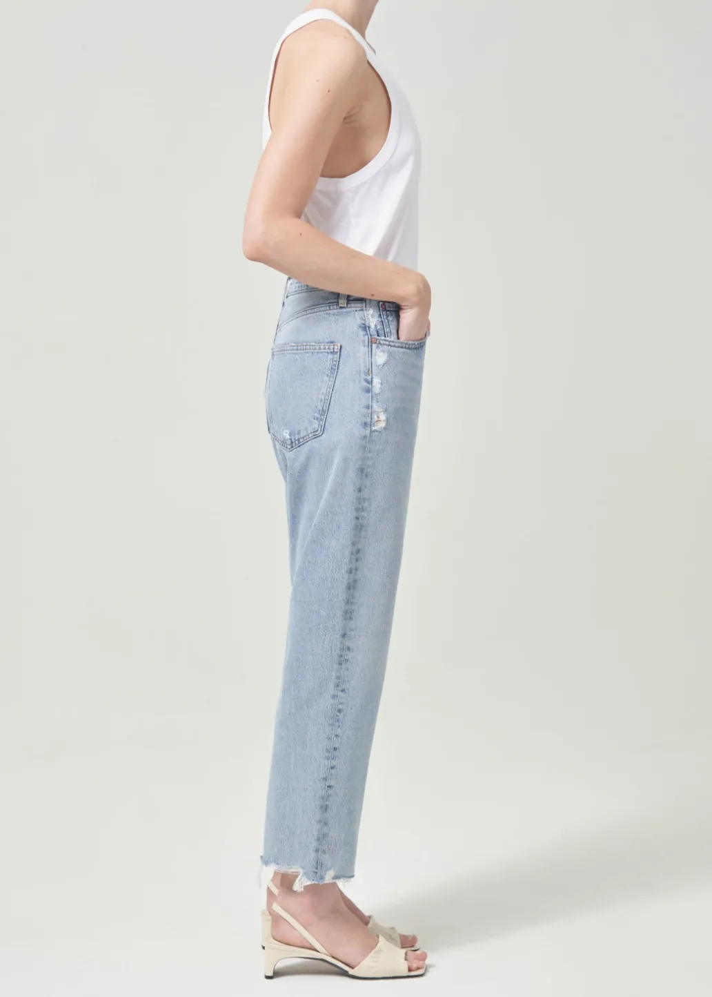 AGOLDE 90'S Crop Mid Rise Straight In Nerve Best