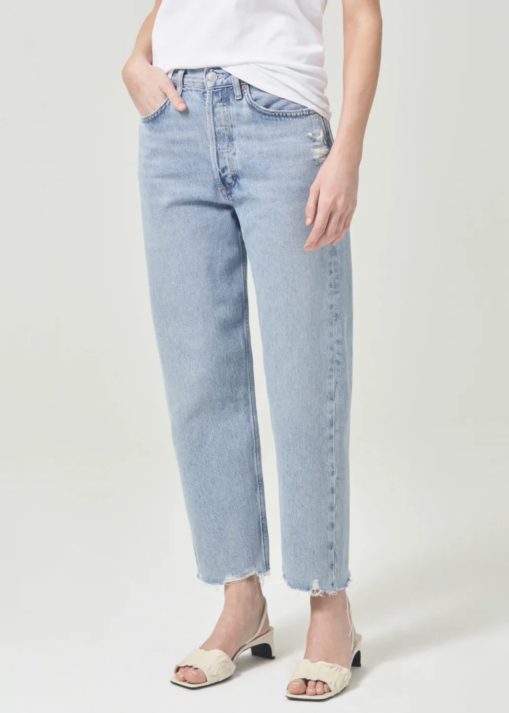 AGOLDE 90'S Crop Mid Rise Straight In Nerve Best