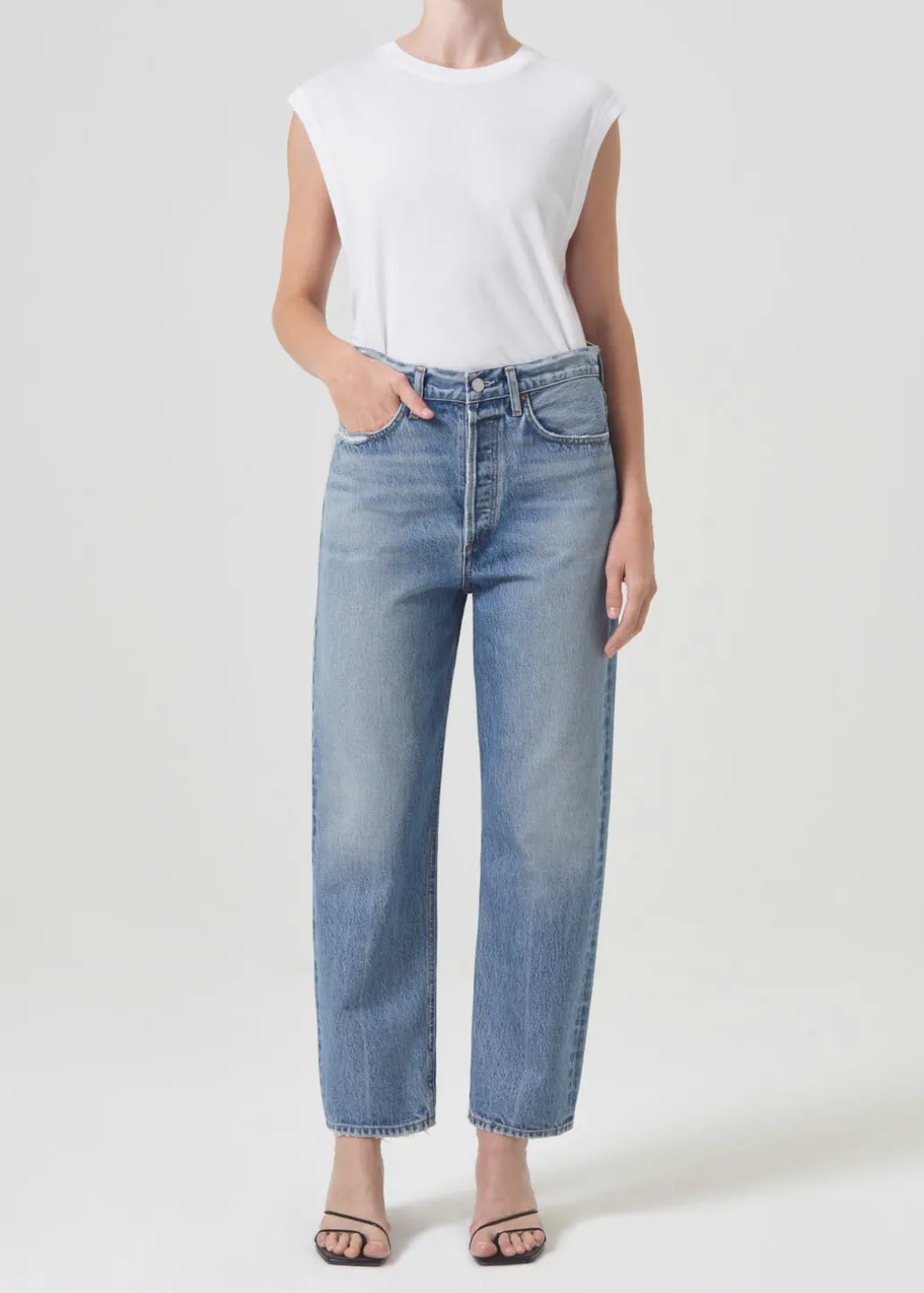 AGOLDE 90'S Crop Mid Rise Straight In Hooked Discount
