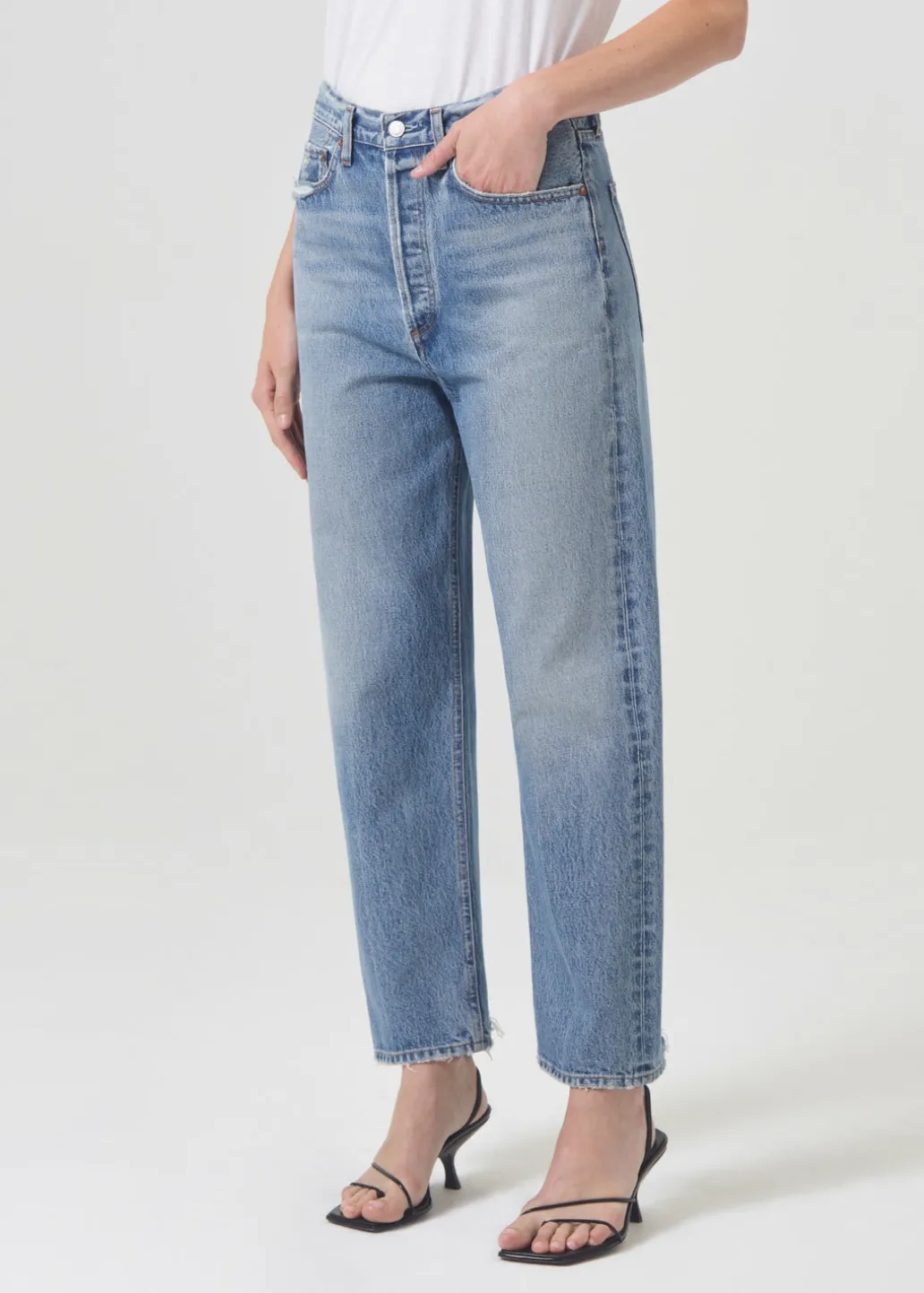AGOLDE 90'S Crop Mid Rise Straight In Hooked Discount