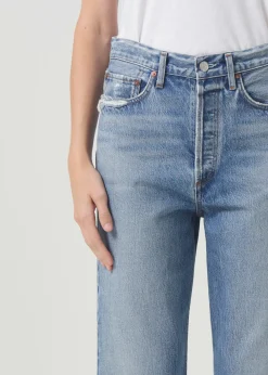 AGOLDE 90'S Crop Mid Rise Straight In Hooked Discount