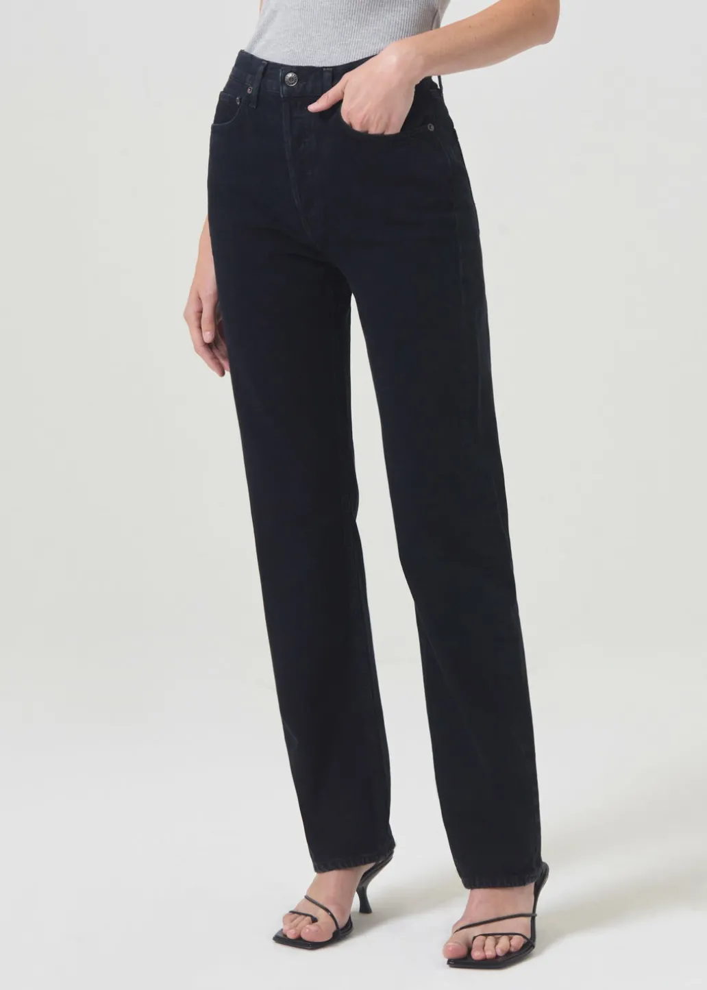 AGOLDE 90'S Pinch Waist High Rise Straight Long In Crushed Sale