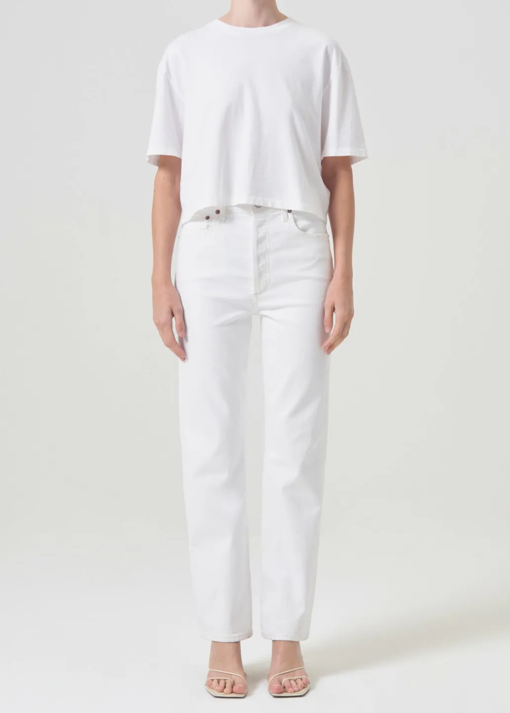 AGOLDE 90'S Pinch Waist High Rise Straight In Marshmellow Shop