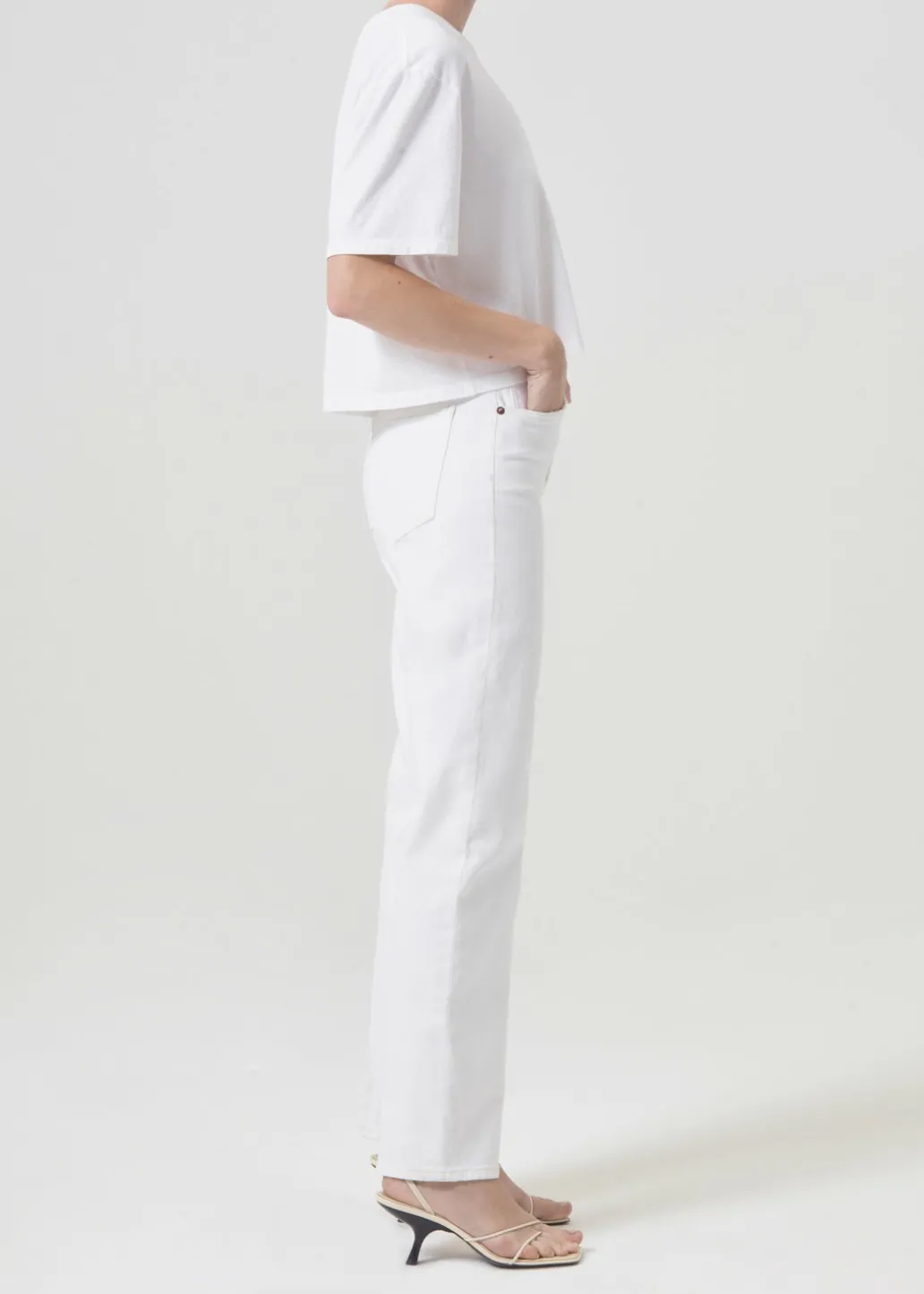 AGOLDE 90'S Pinch Waist High Rise Straight In Marshmellow Shop
