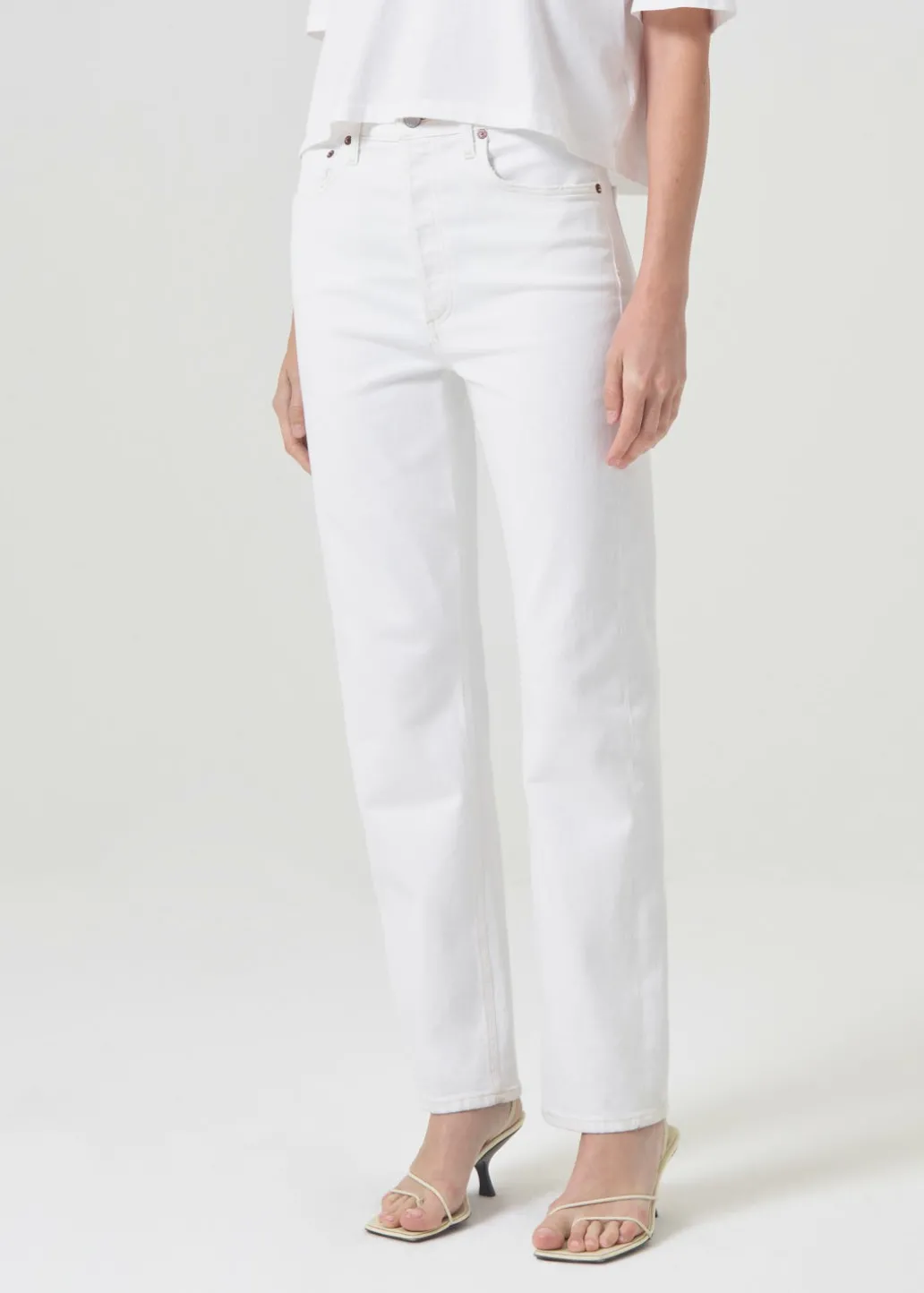 AGOLDE 90'S Pinch Waist High Rise Straight In Marshmellow Shop
