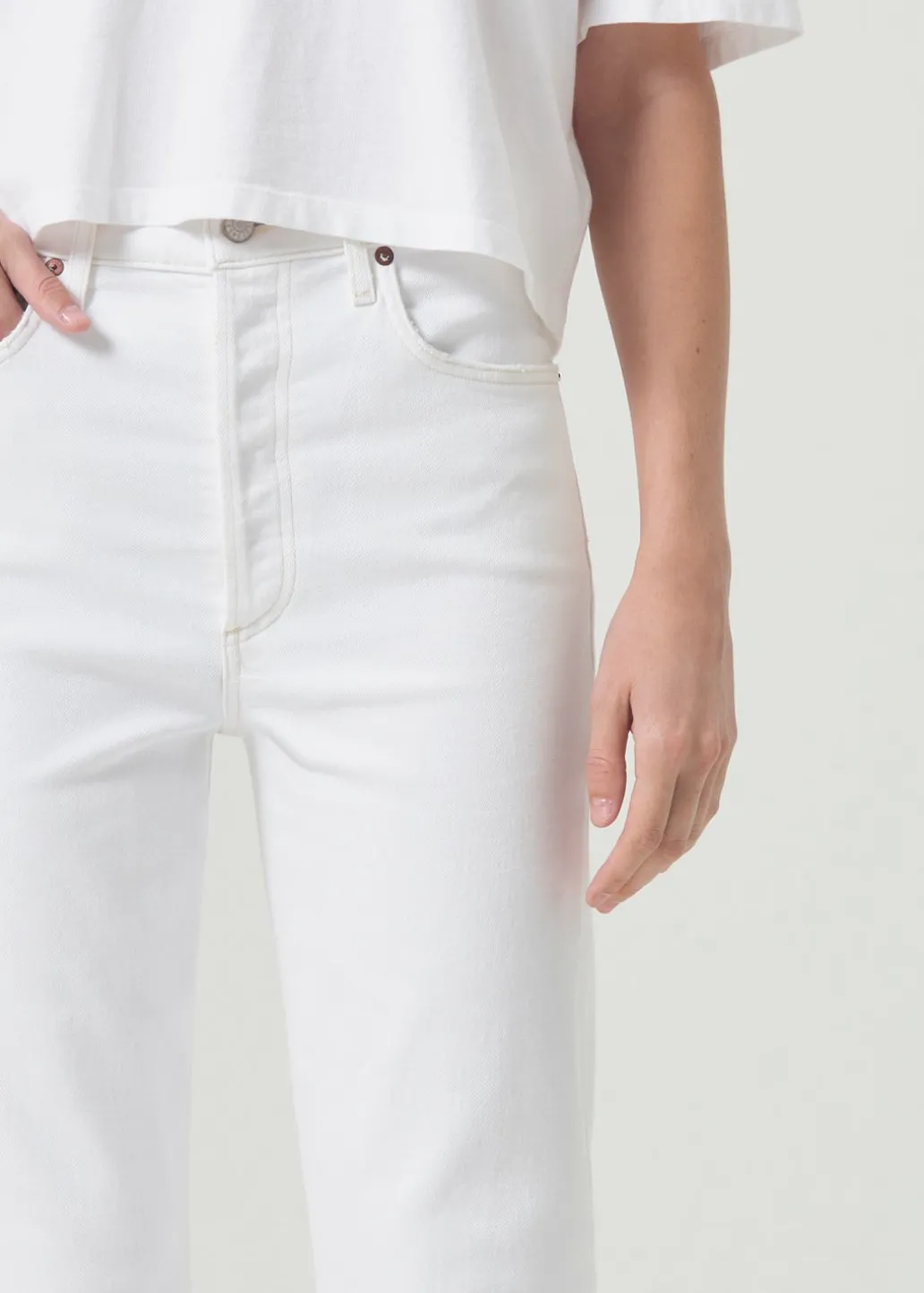 AGOLDE 90'S Pinch Waist High Rise Straight In Marshmellow Shop