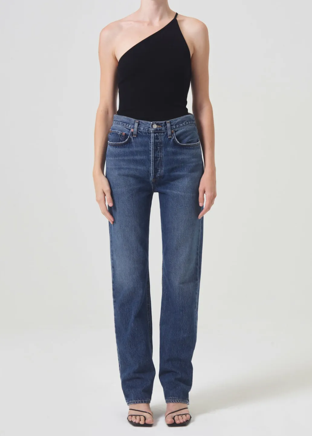 AGOLDE 90'S Pinch Waist High Rise Straight Long In Control Sale