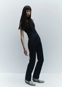 AGOLDE 90'S Pinch Waist High Rise Straight Long In Polished New