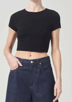 AGOLDE Savannah Tee In Black Flash Sale