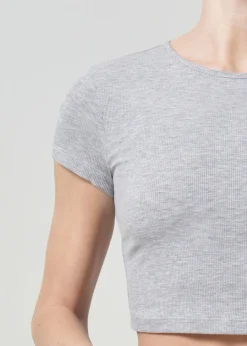AGOLDE Savannah Tee In Grey Heather Outlet