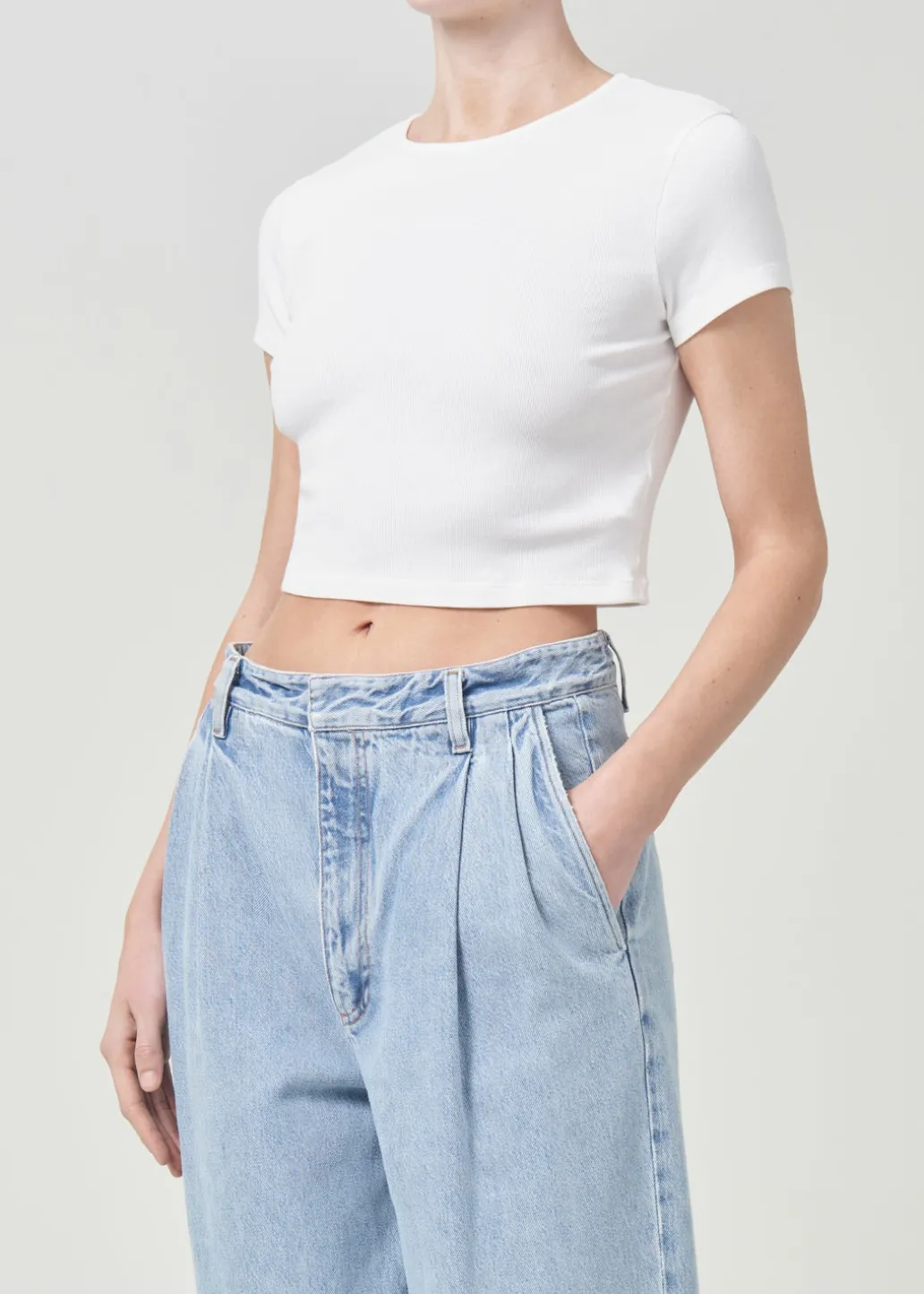 AGOLDE Savannah Tee In White New
