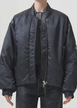 AGOLDE Shoreditch Ski Club X Nisa Bomber Jacket In Slate Outlet