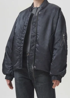 AGOLDE Shoreditch Ski Club X Nisa Bomber Jacket In Slate Outlet